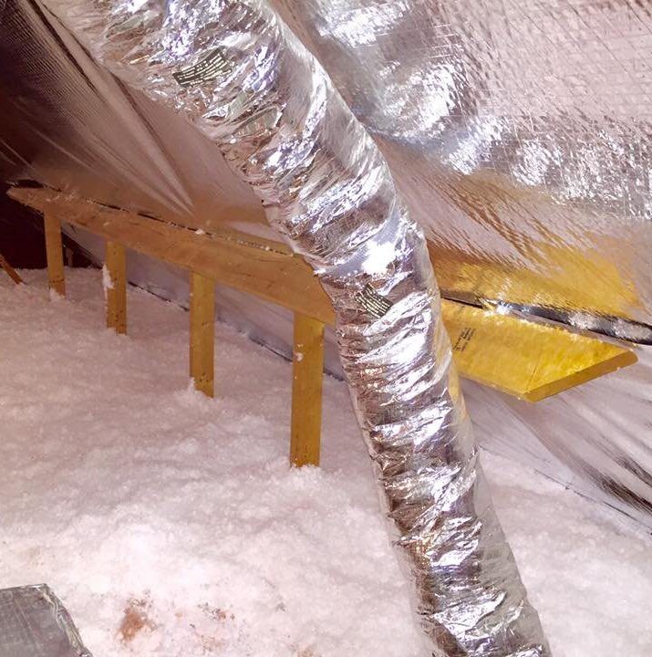 New attic insulation installation